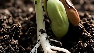 Bean Plant Growth in Real Time | From Seed to Sprout 🌱