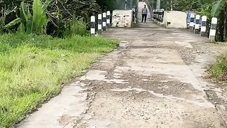 Walking on the Most Extreme Suspension Bridge Connecting Two Villages in Kuningan