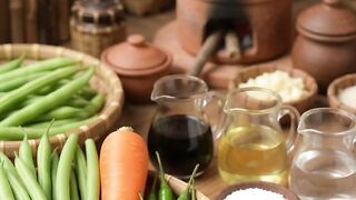 The World’s Tiniest Stir-Fried Green Beans! 🌿🍅🤏 | Mini Cooking ASMR