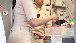 Beautiful Super Air Jet Flight Attendant Selling Onboard!