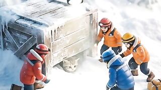 Brave Rescuers Save a Tiny Kitten Trapped in Deep Snow