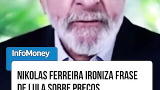 Nikolas Ferreira volta a viralizar com vídeo ironizando frase de Lula sobre preços.