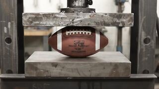 Hydraulic Press vs Football ⚽😱 | Satisfying Crushing Experiment