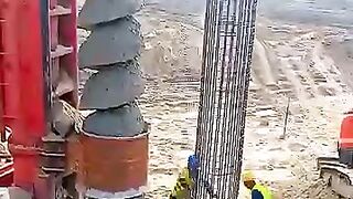 How to drive long pile foundation 😯😔🥺
