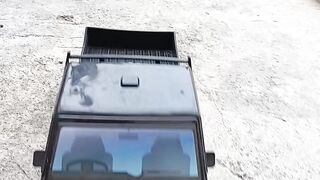 OH NO the bunny tries to climbthe car! So funny