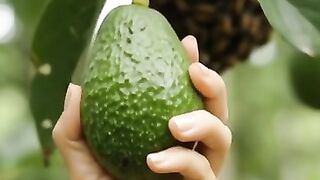 Beautiful woman picking avocados attacked by bees, luckily saved by orangutan
