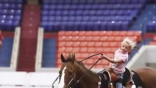 Little girl riding on Horse amazing video