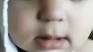 Funny Baby is in trouble winter season