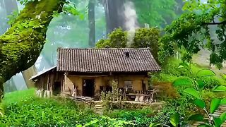 Hut in forest