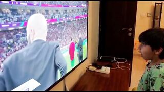 Kids watching Fifa 2022 France Vs Morocco
