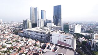 Aerial Drone View Of Pakuwon Mall And Pakuwon Tower Skyscrapers In Surabaya City Indonesia Urban Cityscape