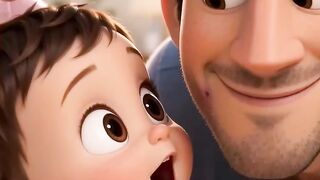 PIXAR ANIMATION, FAMILY FUN, MOM, DAD AND BABY 64