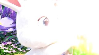 Cute White Bunny And Magical Rainbow Carrot | 3D Animation Cartoon For Kids