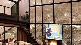 Watching Tom & Jerry In A Snowy Luxury Cabin By The Fireplace… PURE NOSTALGIA! ❄️🏔️📺 (Peak Relaxation)
