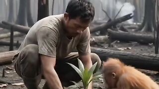The Cost of Progress: A Lonely Baby Orangutan's Story 🦧💔