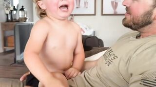 Thr baby aint happy with his father,watch