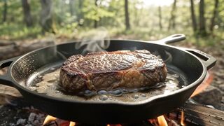 Juicy Steak & Crispy Fries Over a Wood Fire 🔥 | Outdoor Cooking
