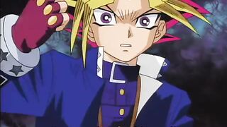 Atem summons Gaia, the Dragon Knight, to battle Insector Haga