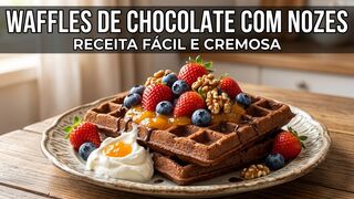 Waffle de Chocolate Fit com Nozes: Sem Açúcar, Rápido e Irresistível!