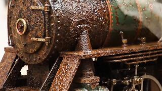 SteamLocomotive #RustRemoval #VintageRestoration #SatisfyingCleaning #MiniatureTrain