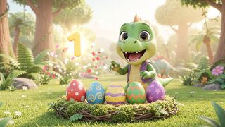 Learn to Count 1 to 5 with Cute Baby Dinosaur | 3D Animation Cartoon for Kids 2