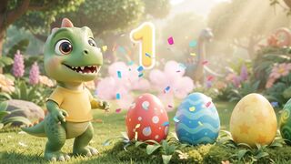 Learn to Count 1 to 5 with Cute Baby Dinosaur | 3D Animation Cartoon for Kids 4