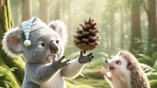 Koala vs. Baby Hedgehog: The Ultimate Pinecone Surprise! 🐨🦔🌲