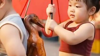😂 Duck Umbrella Prank! 🦆☂️ | Cute Baby Comedy