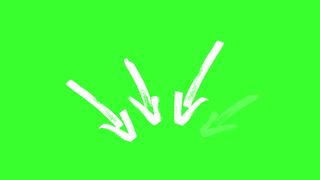 Green Screen Hand Drawn White Arrows Pointing Down Animated Call To Action Chroma Key Loop