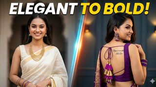 Elegant Saree Look & Tattoos! 😍 The Ultimate Graceful Walk! ✨