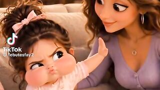 Mom Tries To Kiss Angry Toddler, But Dad Gets All The Love | Cute Family Story
