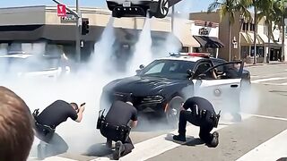 FLYING TESLA POLICE LIVE ESCAPE