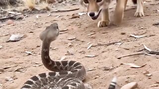 Western Diamondback vs Coyote 😱 Who Will Win. #WesternDiamondback