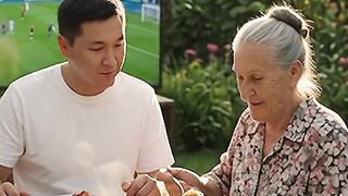 Family eating mela together