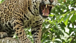 While picking cherries, a jaguar attacked, luckily a baboon came to the rescue.