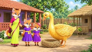 Magical Golden Goose and Fox Family | 3D Animation Cartoon for Kids 3