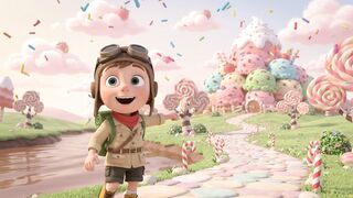 Magical Candy Land Adventure | Boy Sliding into Giant Ice Cream | 3D Animation for Kids