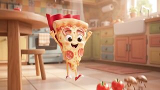 Magical Dancing Pizza Slice & Cute Boy | Fun 3D Animation Cartoon for Kids 3