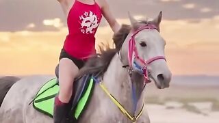Horse riding beautiful lady