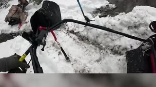 THROTTLE CABLE SNAPPED IN THE BLIZZARD?! 😱 #shorts