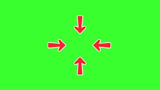 Four Red Arrows Pointing Center Inward Direction Green Screen Background Animated Loop