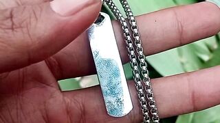 Kalung Rantai Rollo liontin Balok