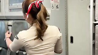 Beautiful and friendly Super Air Jet flight attendant.mp4