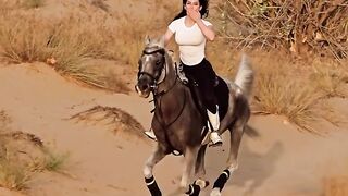 Beautiful Reddy horse riding