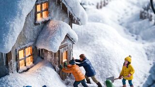 ❄️ Giant Hand Saves a Tiny Village from Snow! 🦾🔥 | AI Mini Rescue #Shorts