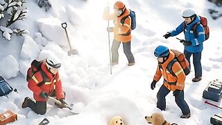 Brave Rescuers Save a Puppy Trapped in Deep Snow