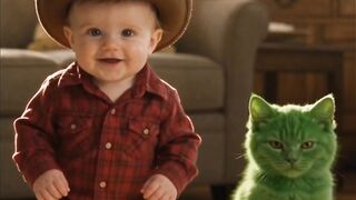 Baby n cat dance 😍 2