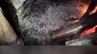 MOOSE RIBS BURIED IN HOT COALS?! 😱 #shorts