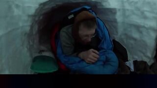 HE SURVIVED THE NIGHT IN A SNOW CAVE?! 🏆 #shorts
