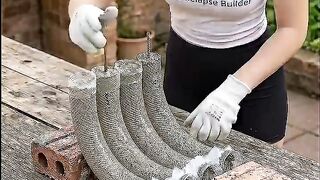 From Old Garden Hose Pipe❤️to Beautiful Modern Concrete Planter 🌿 ❤️